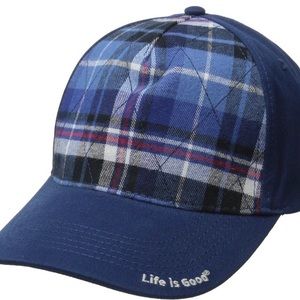 NWT Life is Good Plaid Cap